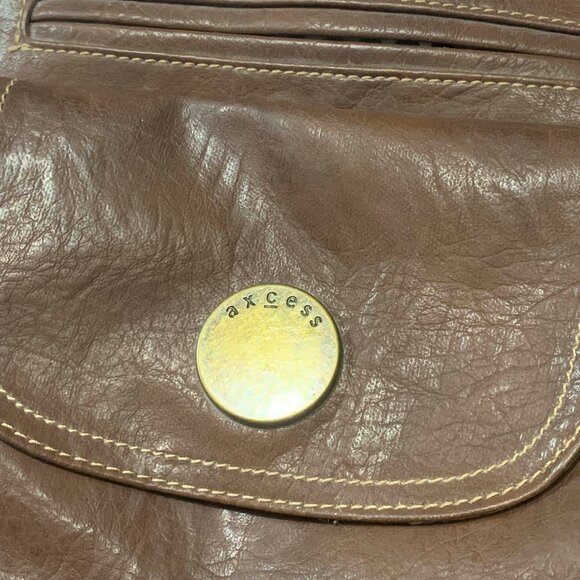 VTG Liz Claiborne Axcess Brown Faux Leather Handbag Shoulder Purse Y2K Aesthetic - Picture 12 of 15